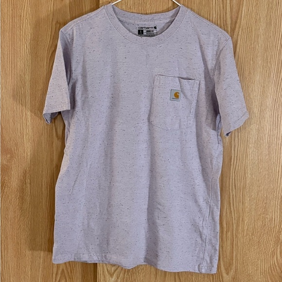 Carhartt Tops - Carhartt Light Lavender and Gray Speckled Relaxed Fit Crewneck Short Sleeve Tee